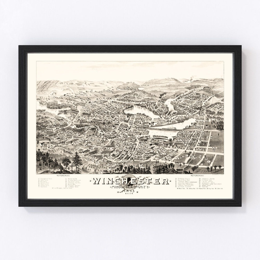 Winchester Vintage Map 1886