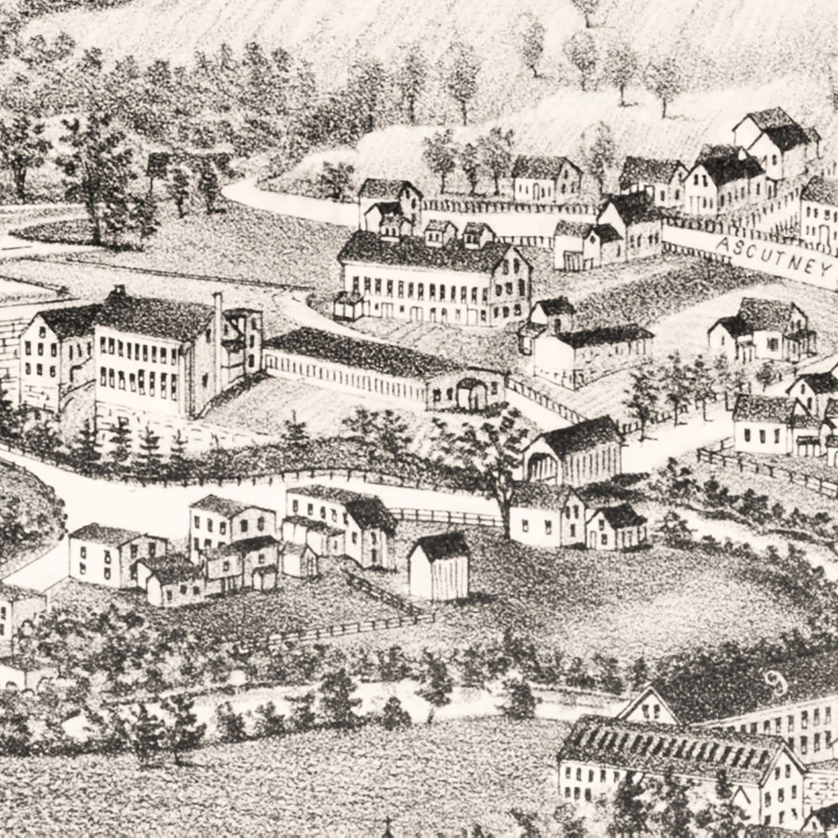 Restored historic details from the 1886 city map of Windsor, Vermont