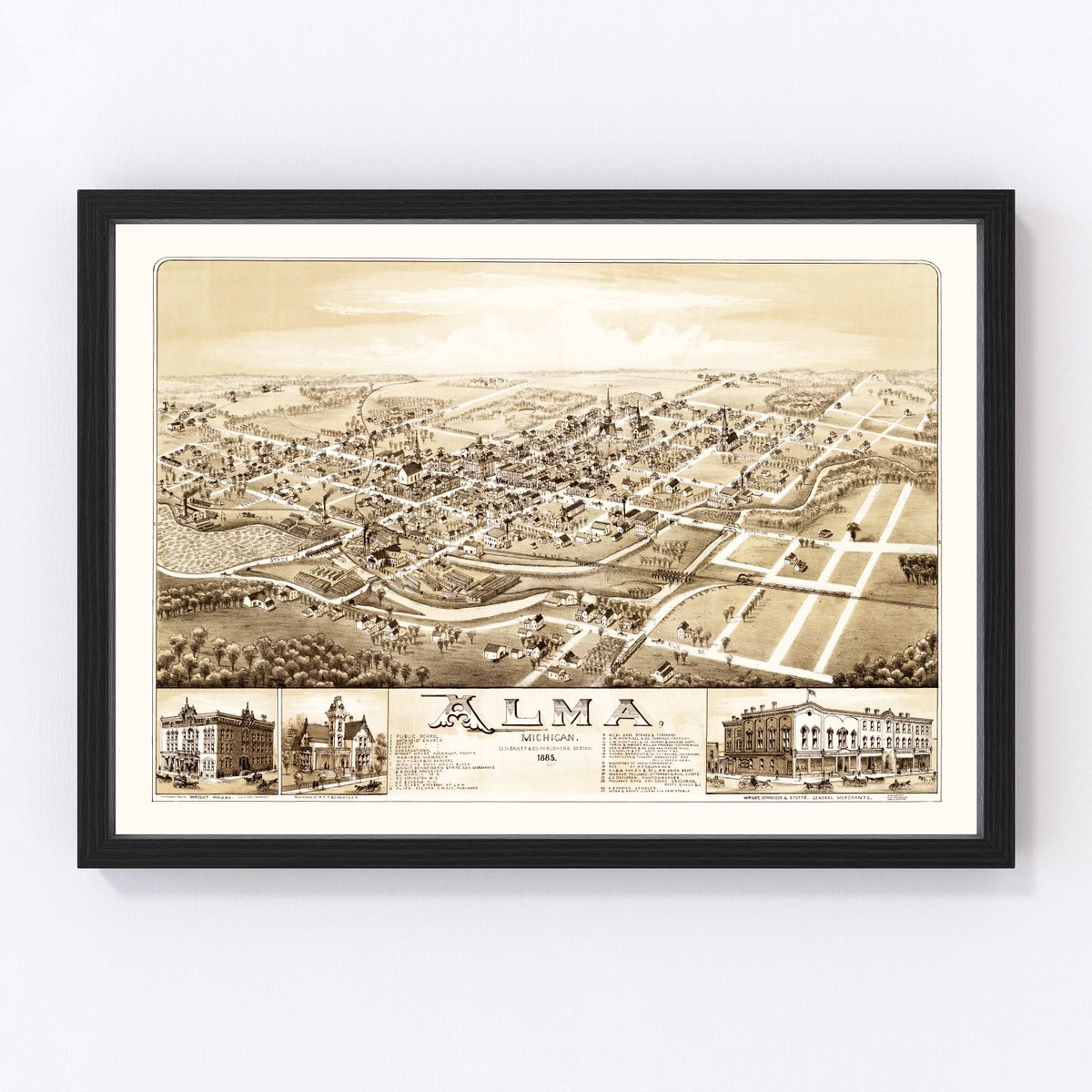 Alma Vintage Map 1885