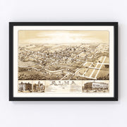 Alma Vintage Map 1885