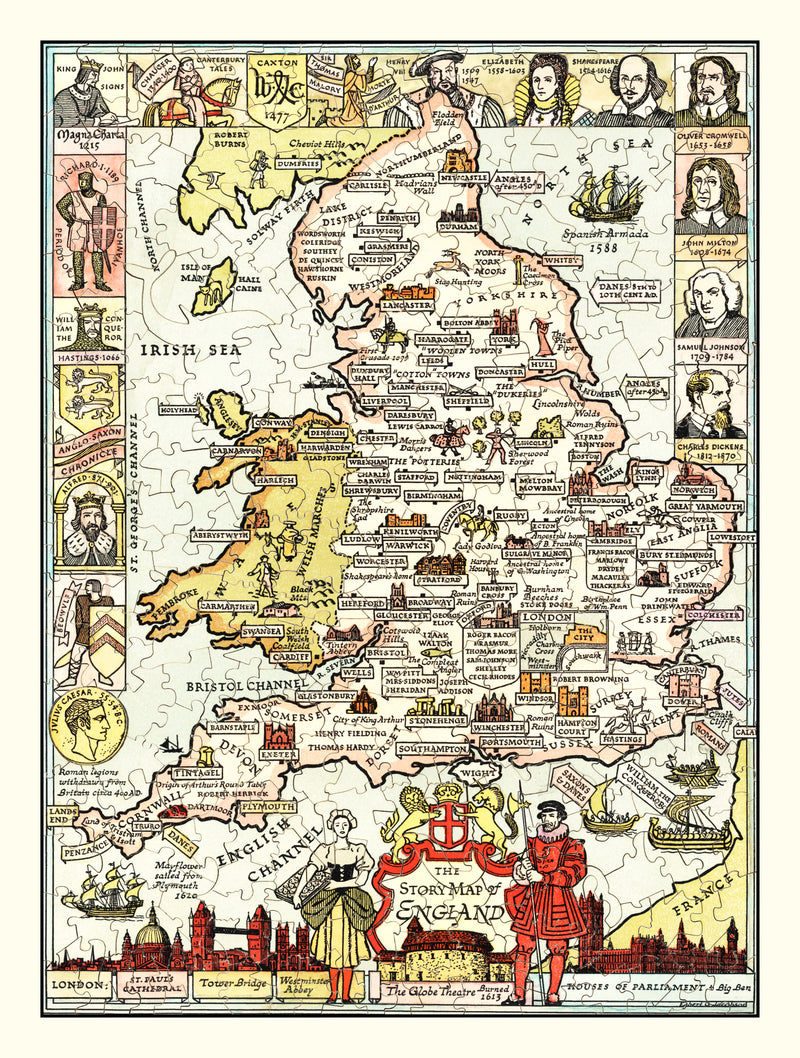 Size comparison using Vintage Story Map of England, 1936