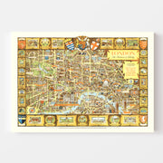Vintage Map of London, England 1951