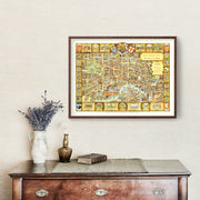 Vintage Map of London, England 1951