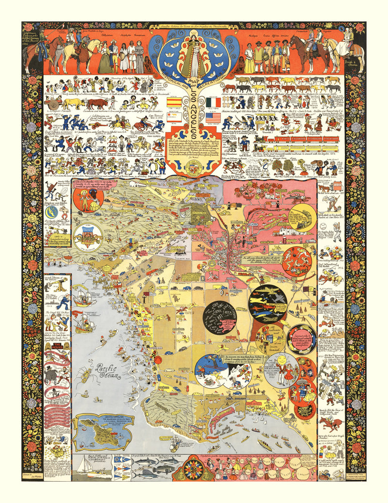 Size comparison using Vintage Map of Los Angeles, California 2012
