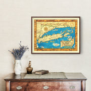 Vintage Map of Long Island, New York 1933