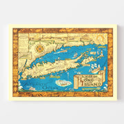 Vintage Map of Long Island, New York 1933