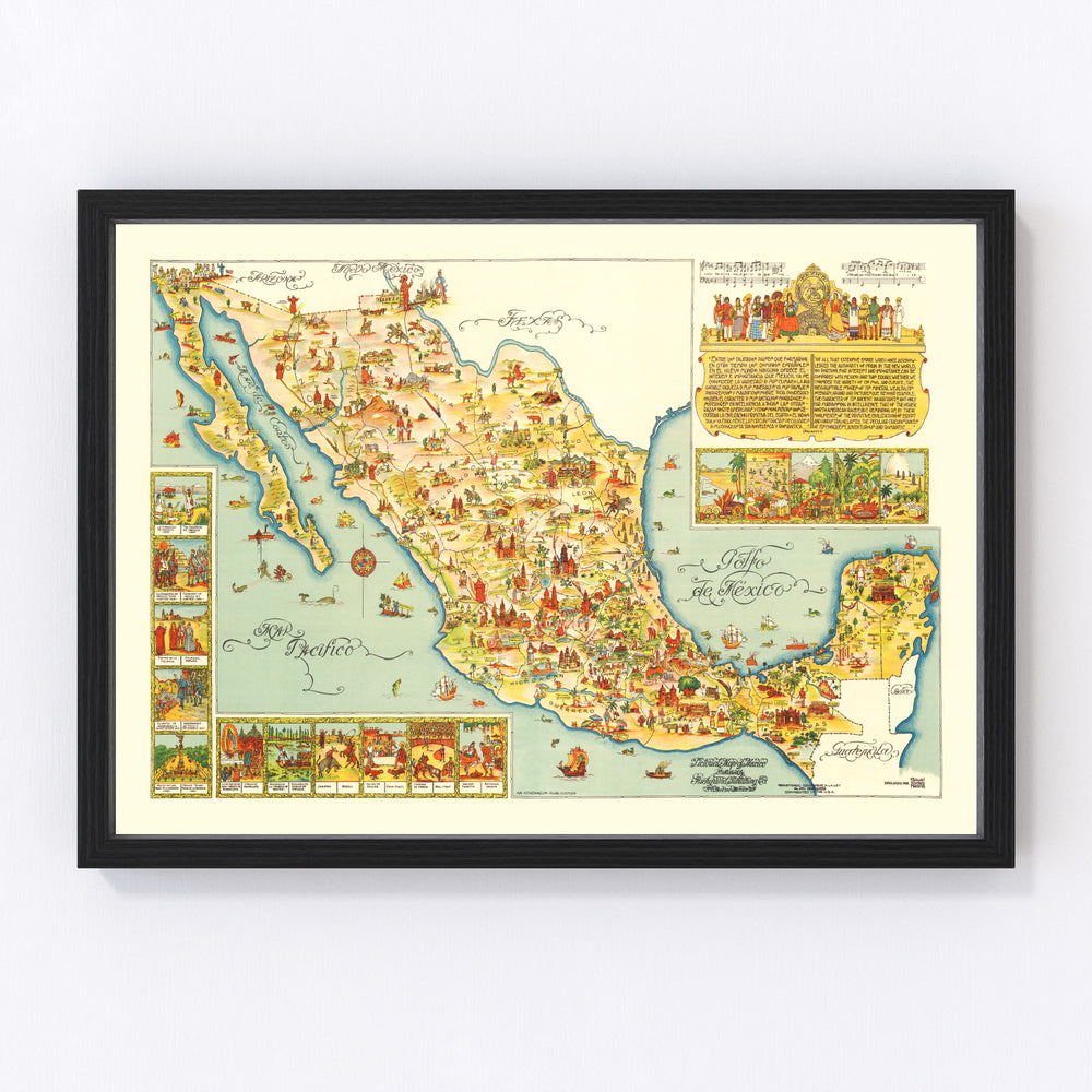 Mexico Vintage Map 1931