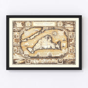 Martha's Vineyard Vintage Map 1954