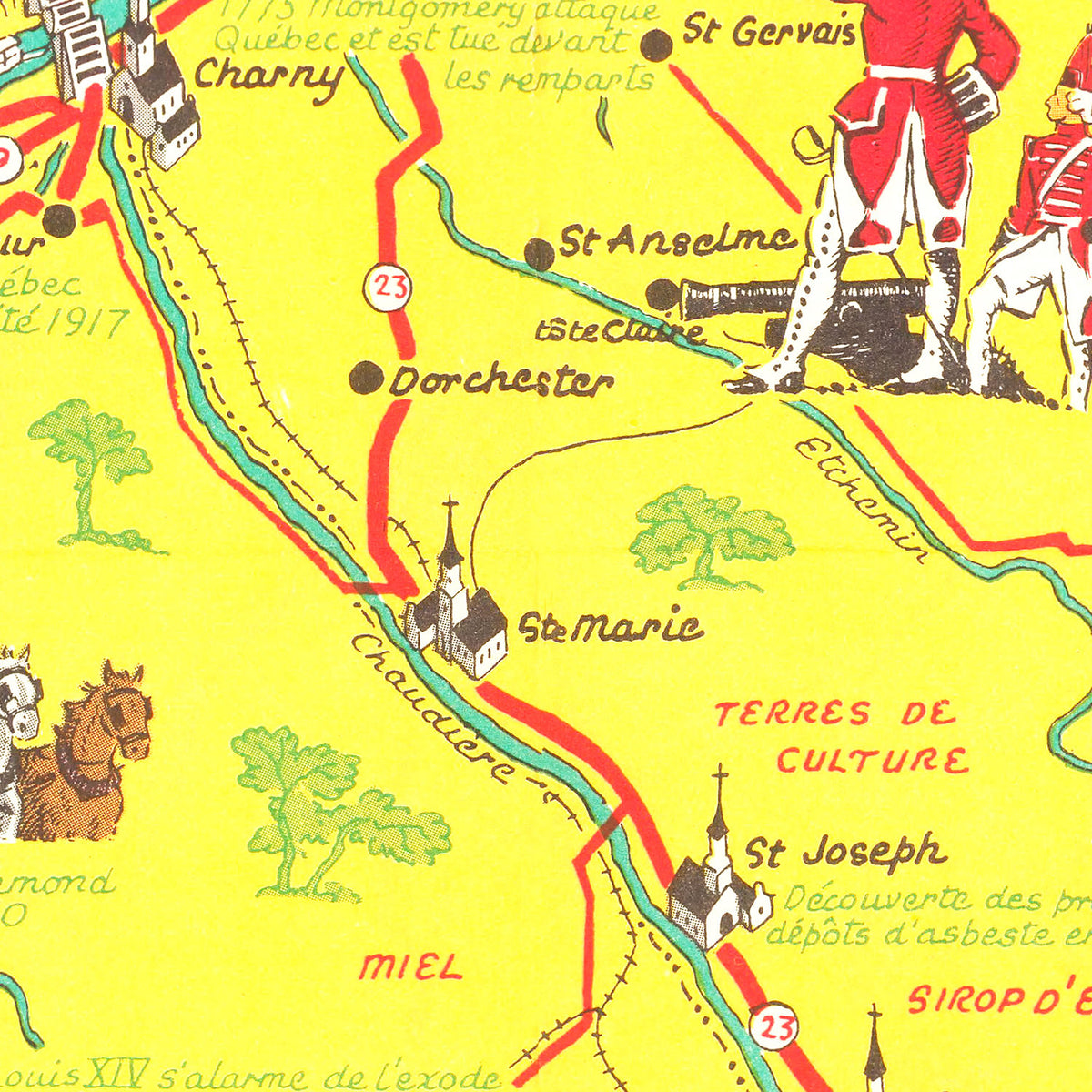 Restored historic details from the 1948 region map of County