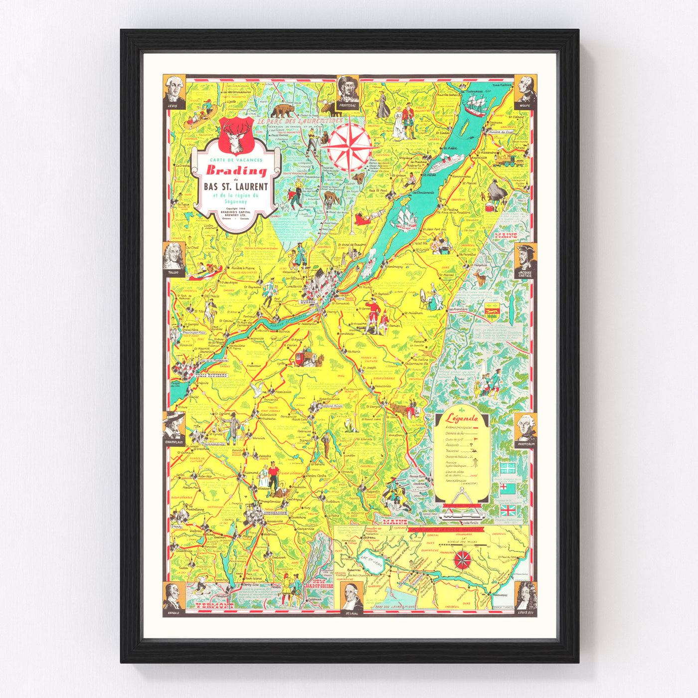 Saguenay Vintage Map 1948