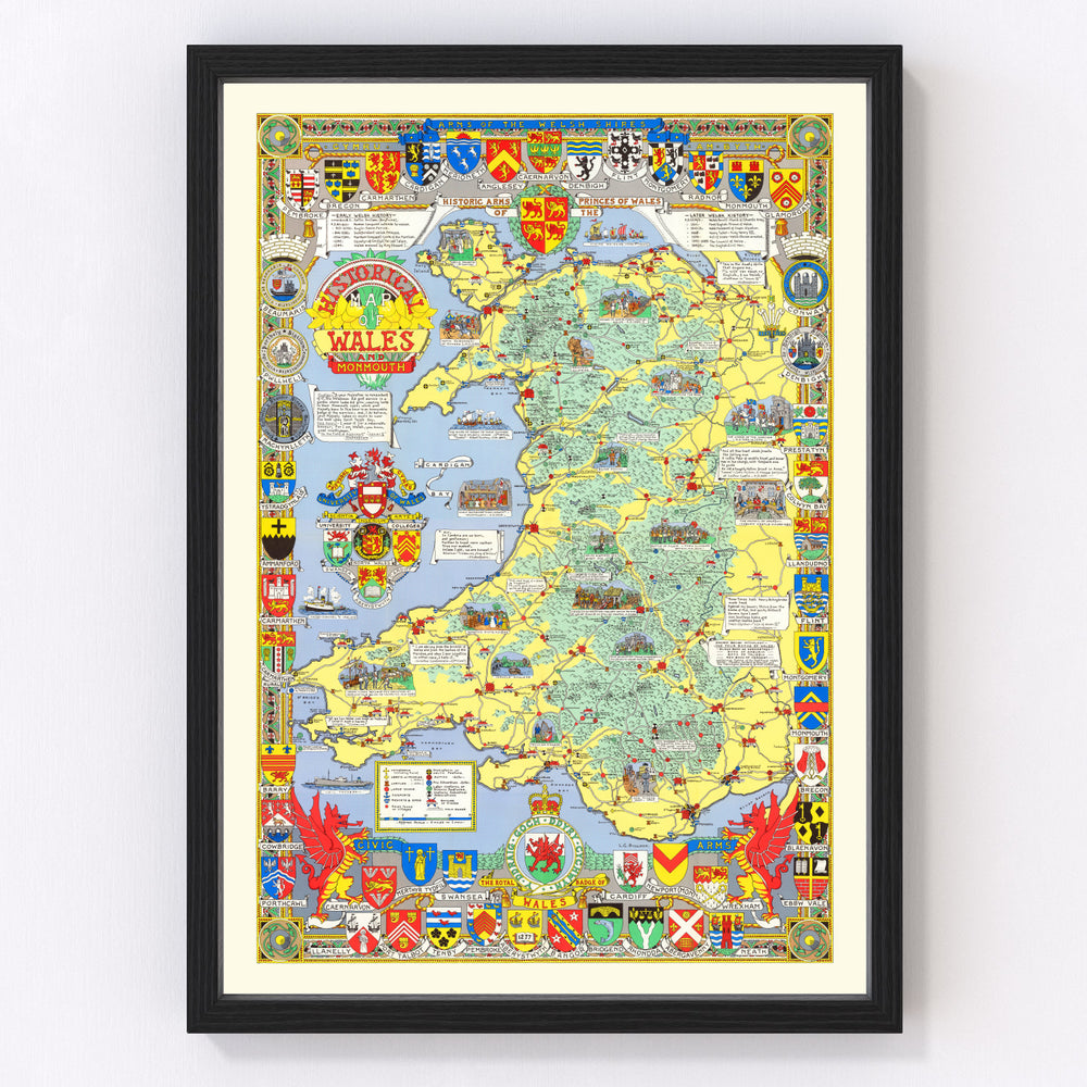 Wales Vintage Map 1966