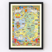 Wales Vintage Map 1966