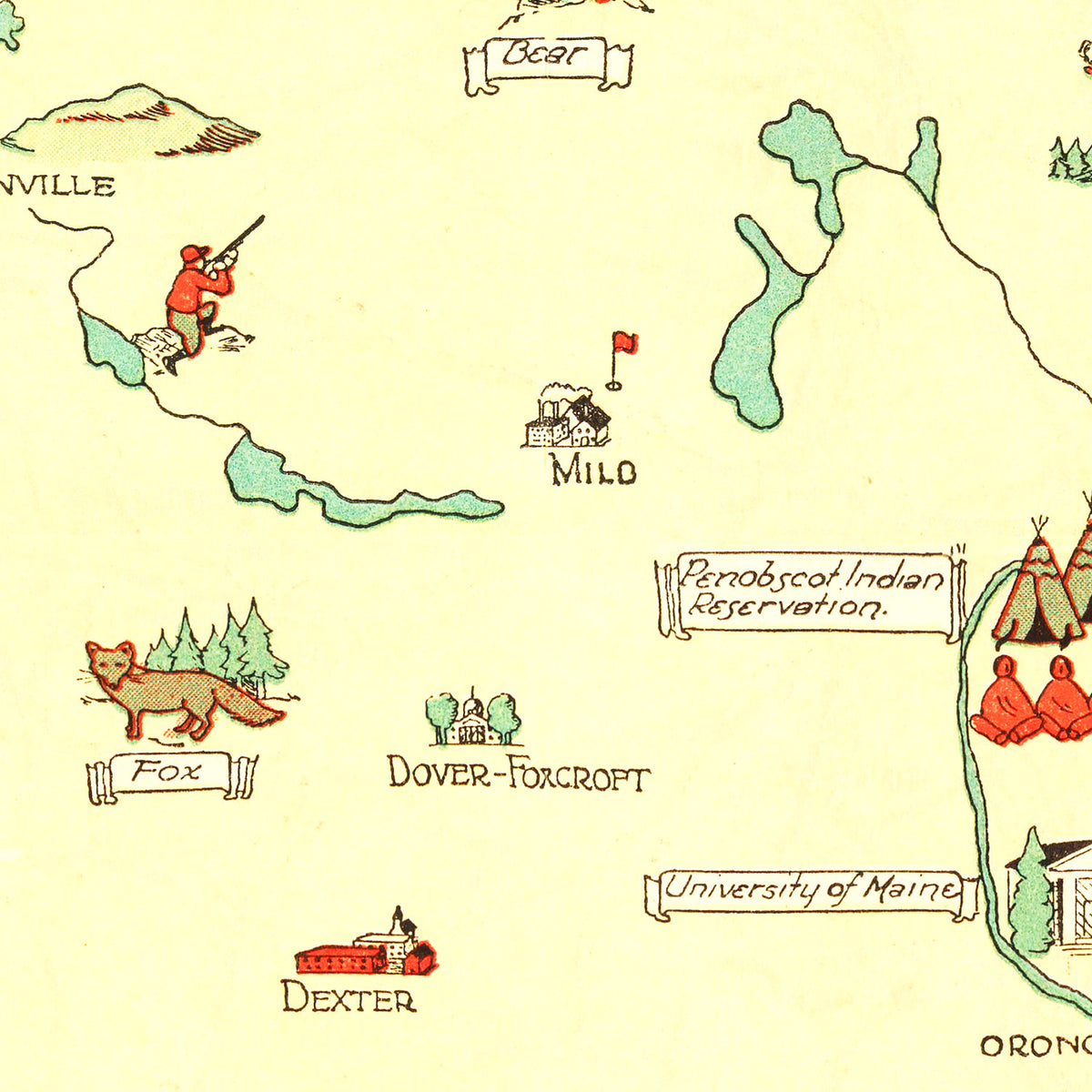 Restored historic details from the 1934 state map of County, Maine