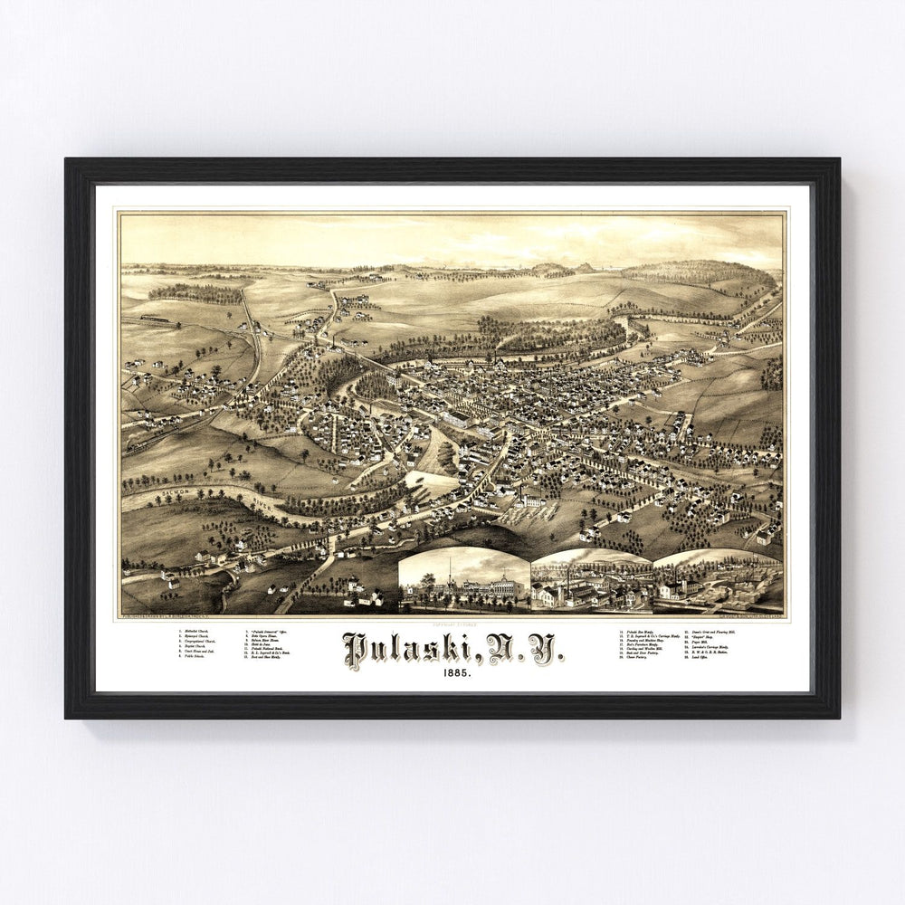 Pulaski Vintage Map 1885
