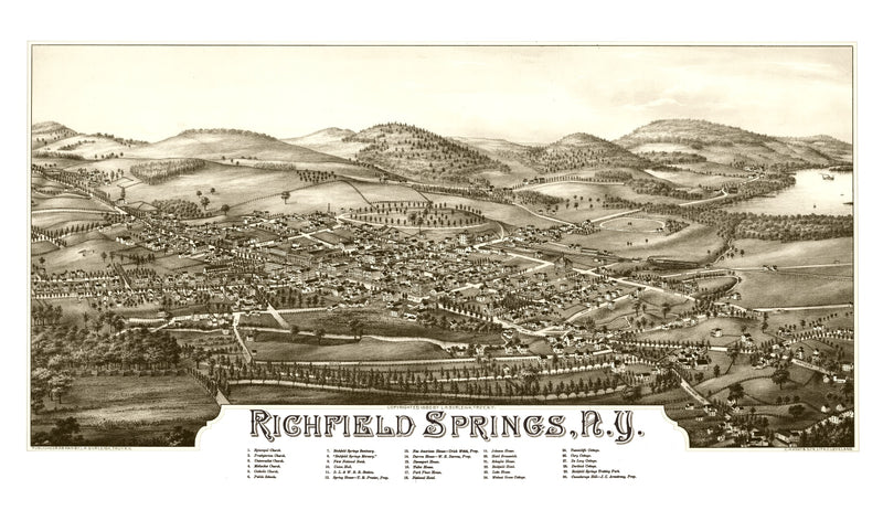 Size comparison using Vintage Map of Richfield Springs, New York 1885