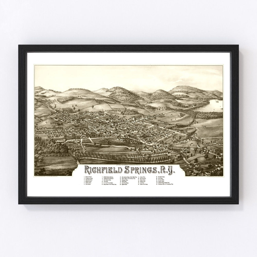 Richfield Springs Vintage Map 1885