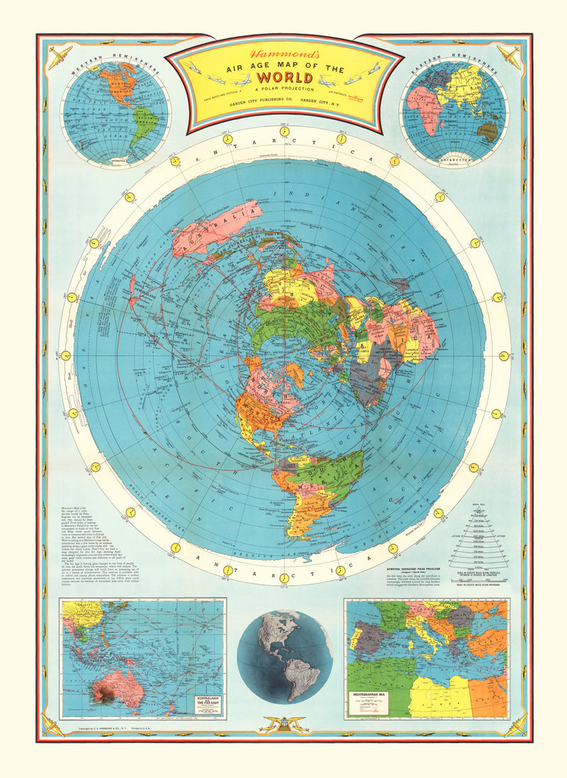 Size comparison using Vintage Air Age Map of The World 1946