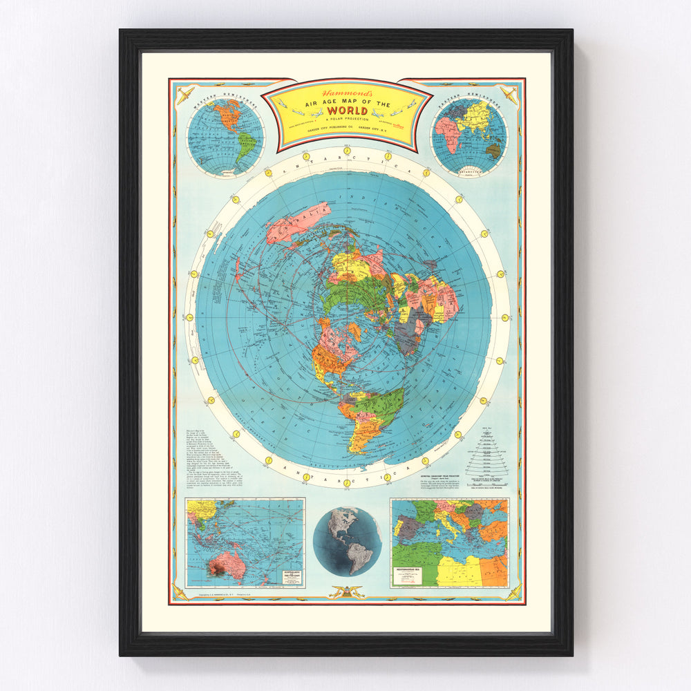 World Vintage Map 1946