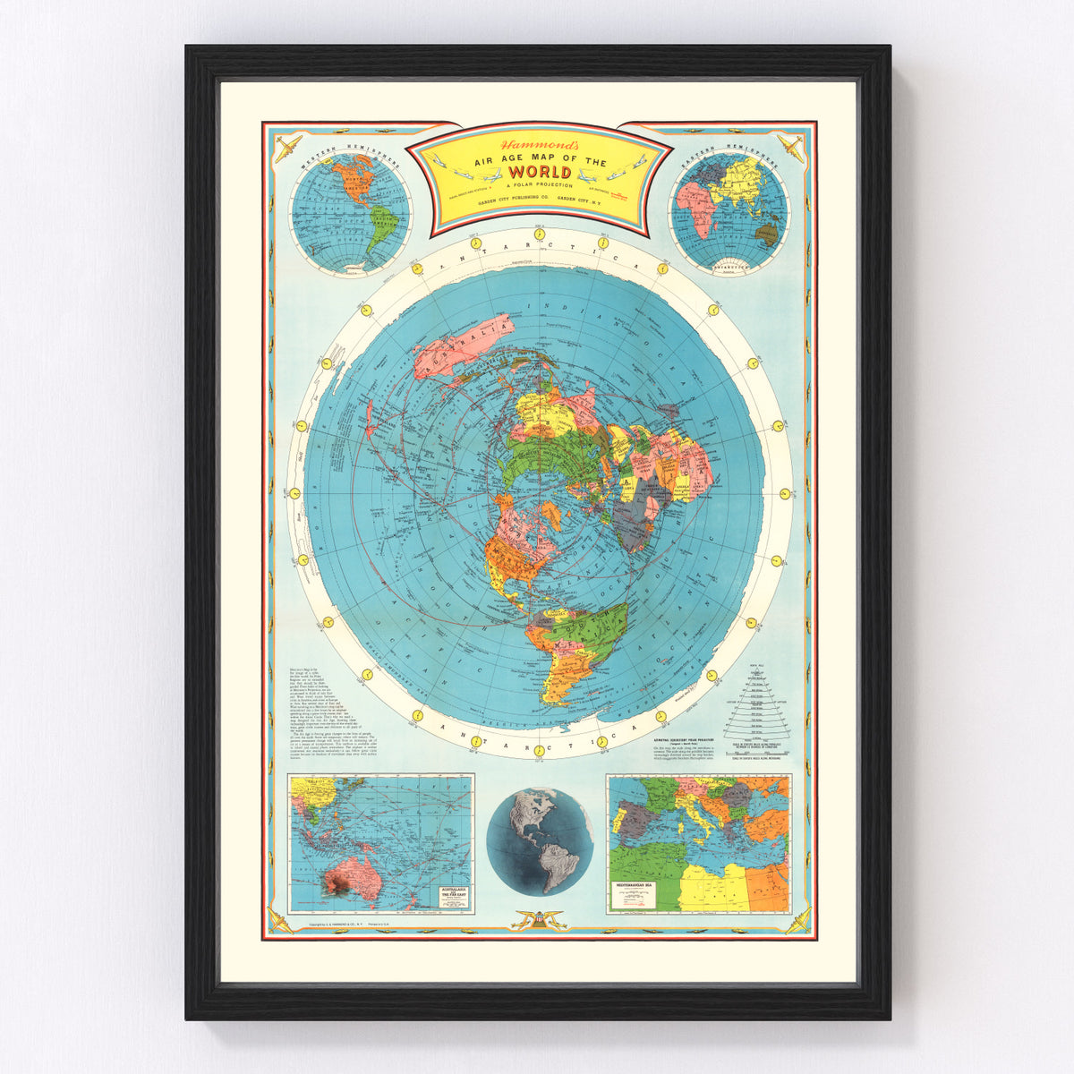 World Vintage Map 1946