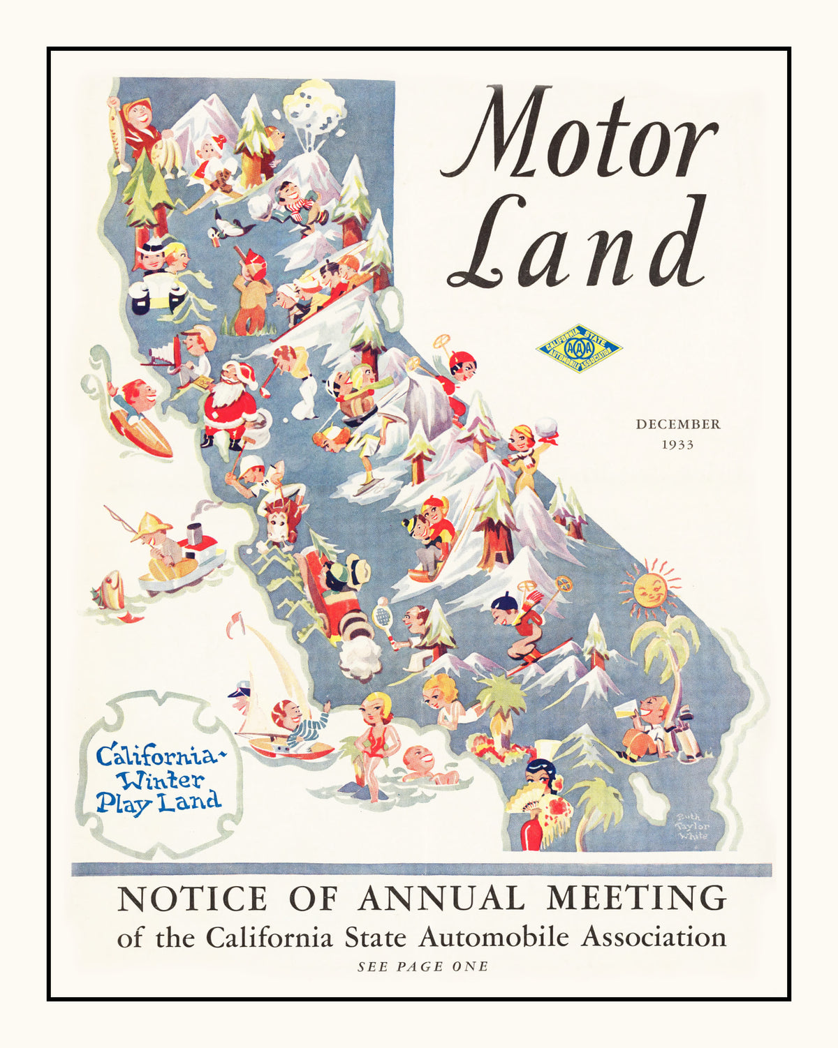 Preview of Vintage Map of California 1933