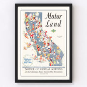 California Vintage Map 1933