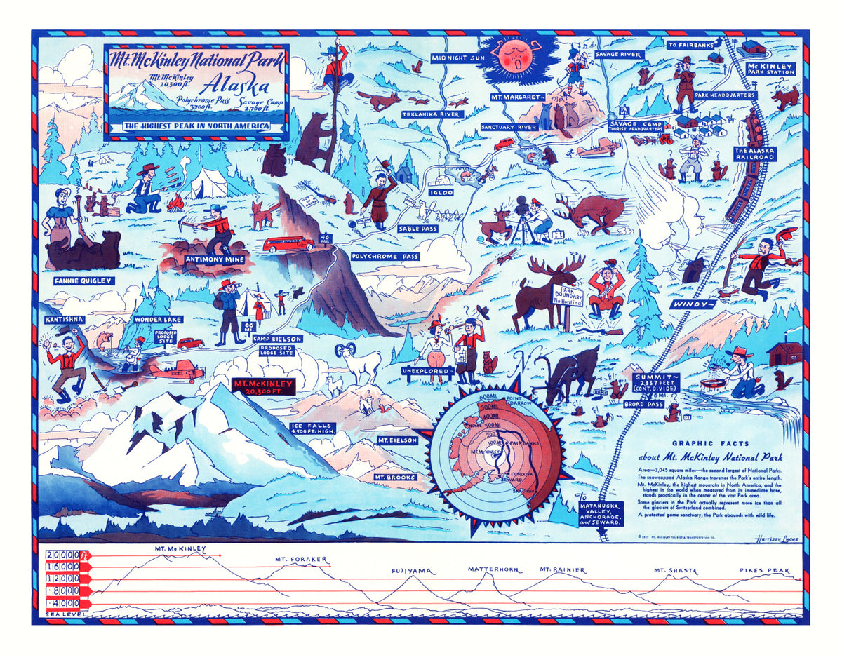 Preview of Vintage Map of Mt. McKinley National Park, 1937