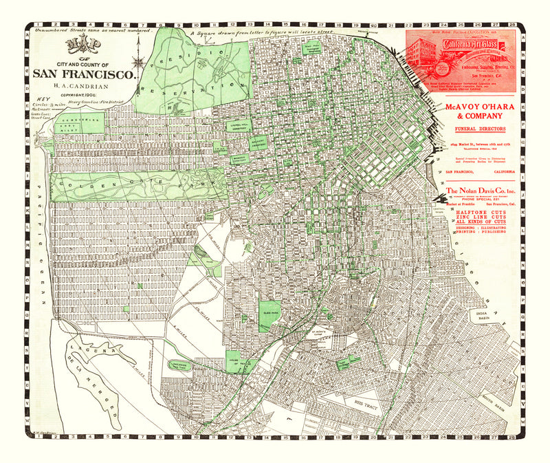 Size comparison using Vintage Map of San Francisco, California 1906