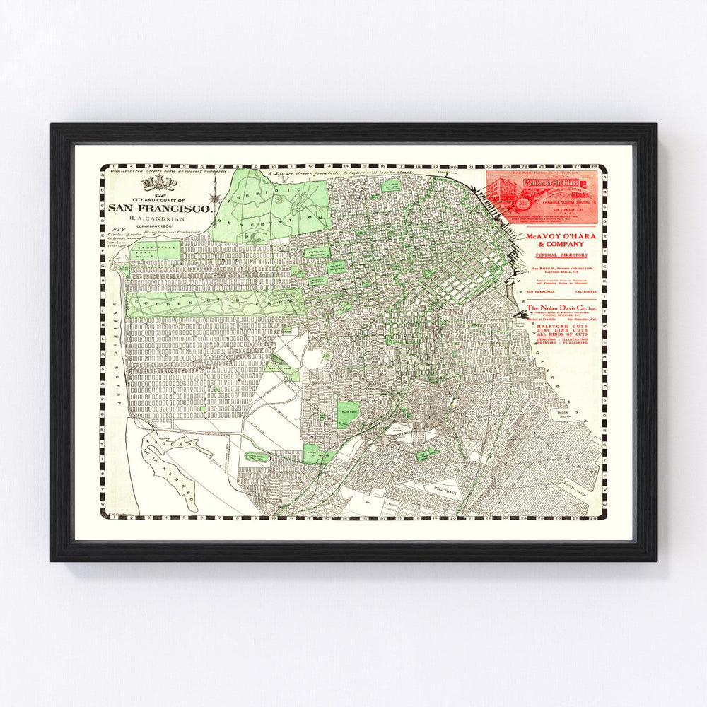 San Francisco Vintage Map 1906