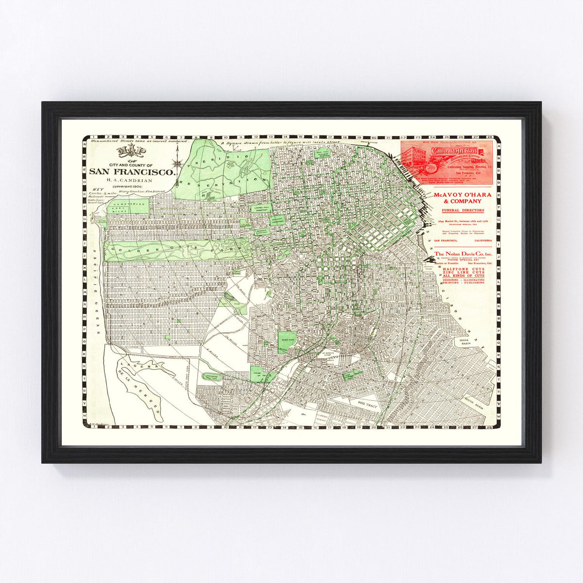 San Francisco Vintage Map 1906