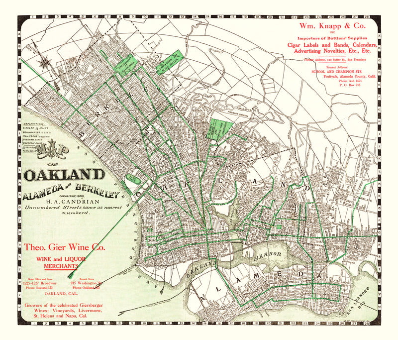 Size comparison using Vintage Map of Oakland, California 1906