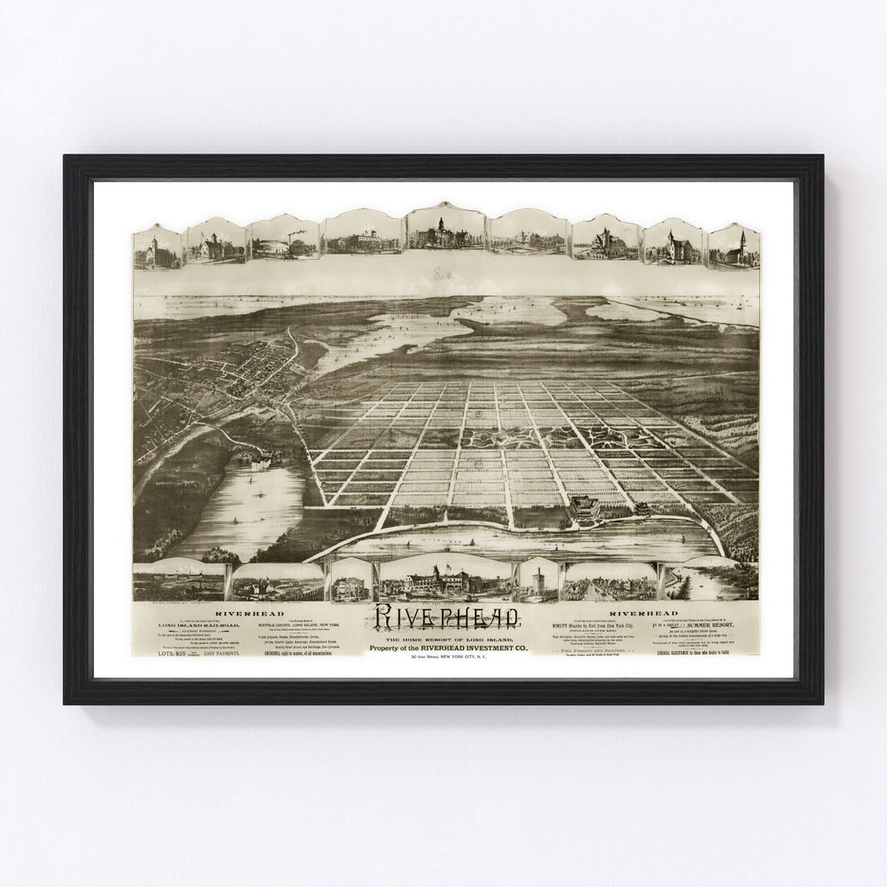 Riverhead Vintage Map 1890