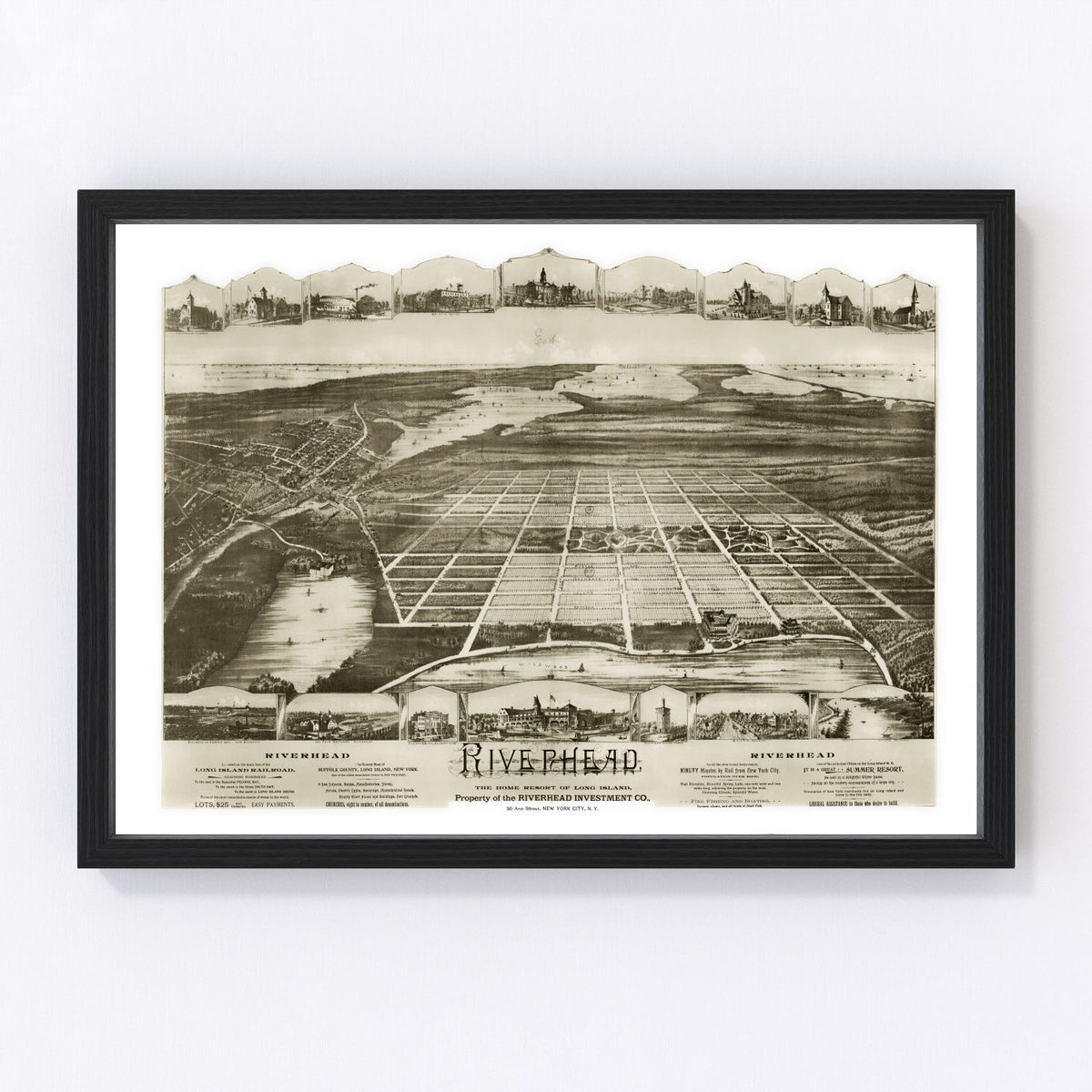 Riverhead Vintage Map 1890