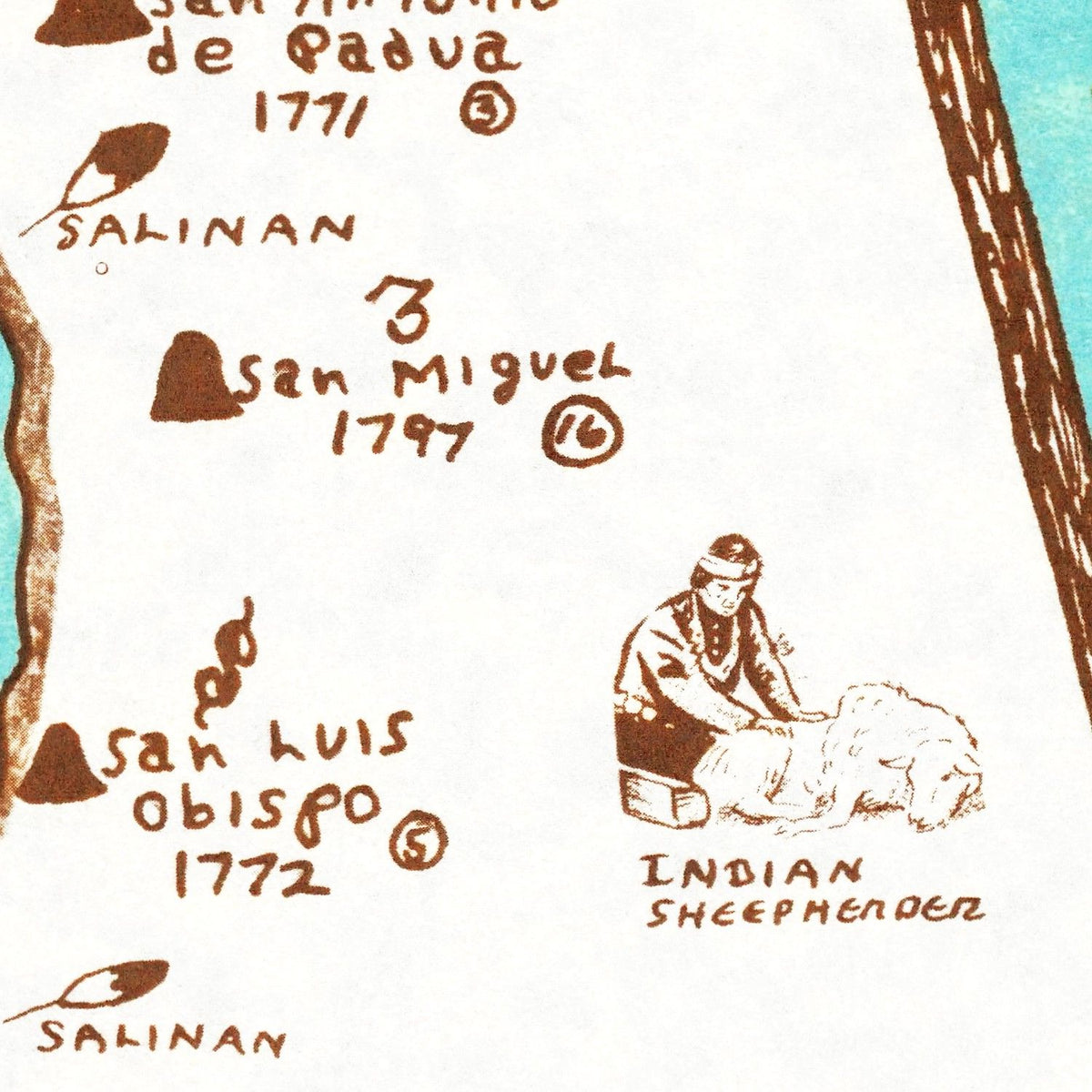 Restored historic details from the 1954 state map of County, California