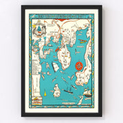 Boothbay Harbor Vintage Map 1931