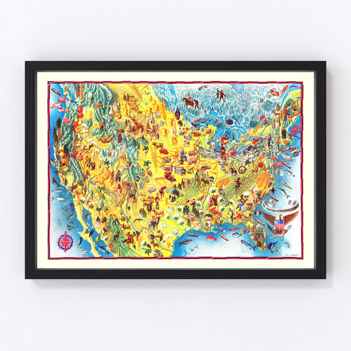 United States Vintage Map 1940
