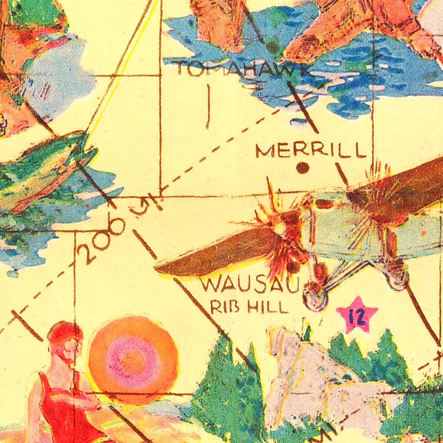Restored historic details from the 1929 state map of County, Wisconsin