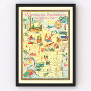 Wisconsin Vintage Map 1929