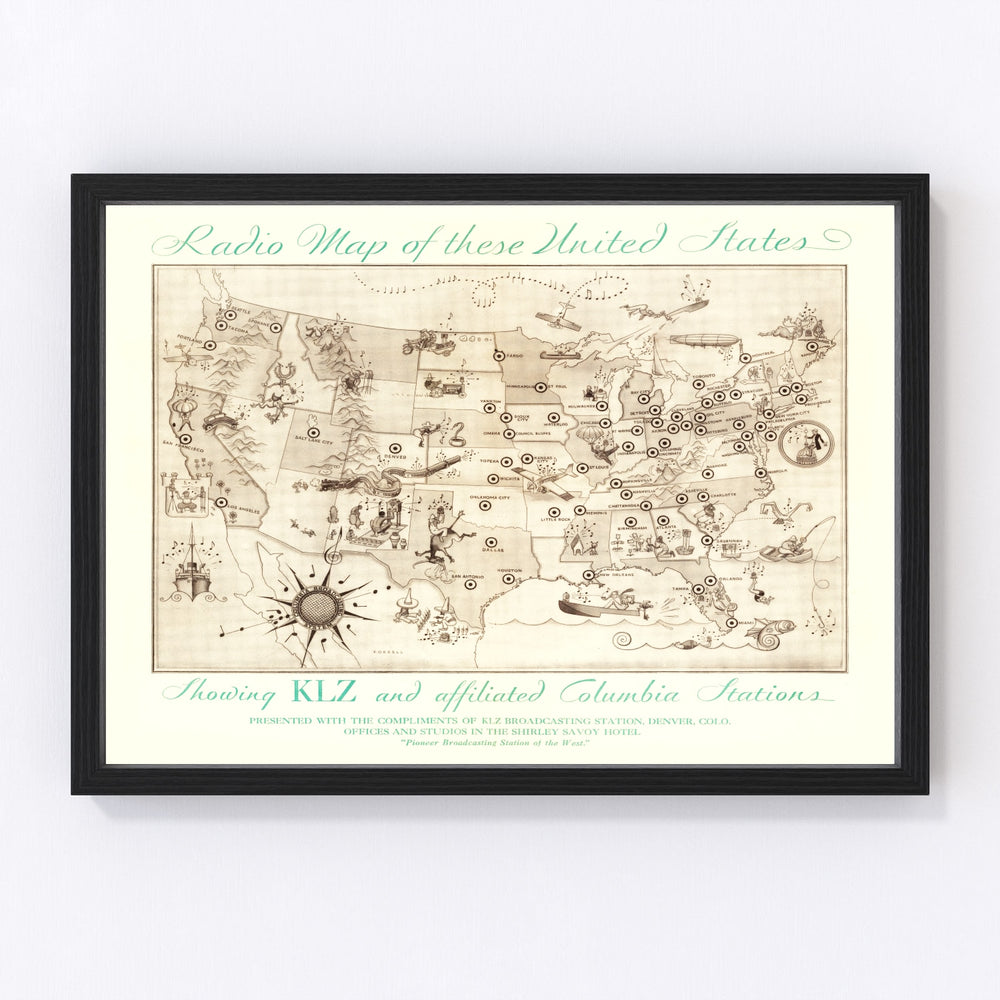 United States Vintage Map 1922