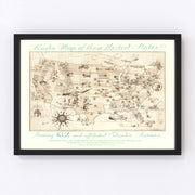 United States Vintage Map 1922