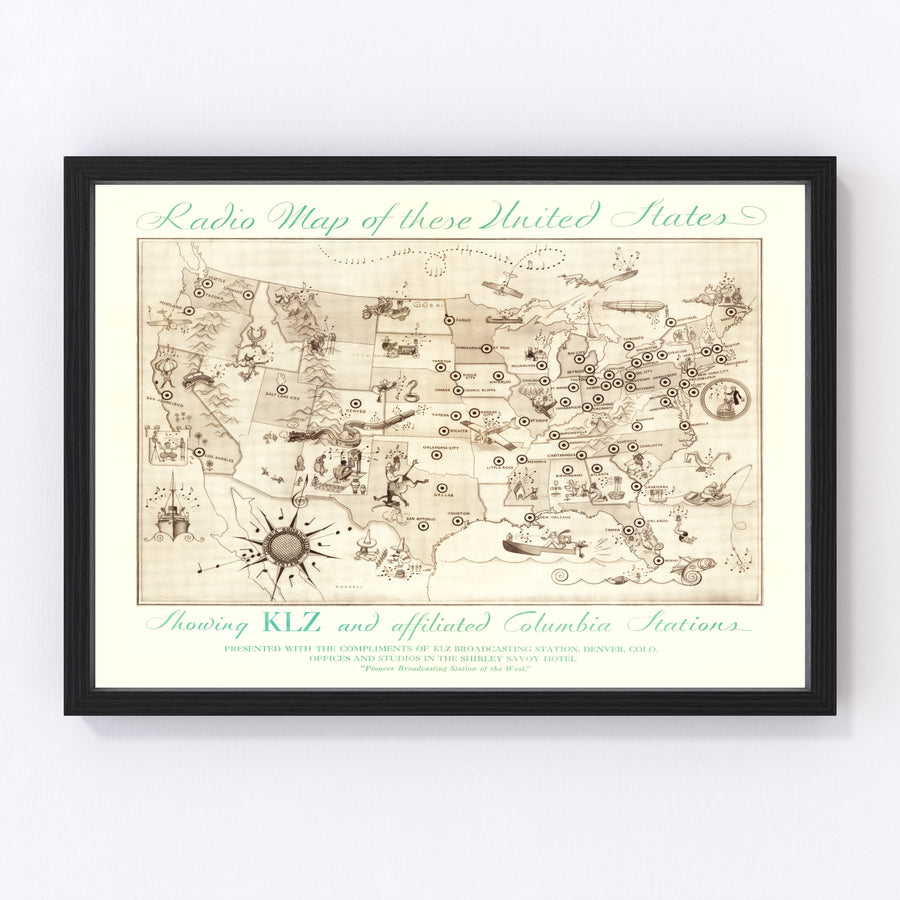 United States Vintage Map 1922