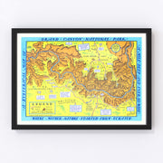 Grand Canyon National Park Vintage Map 1940