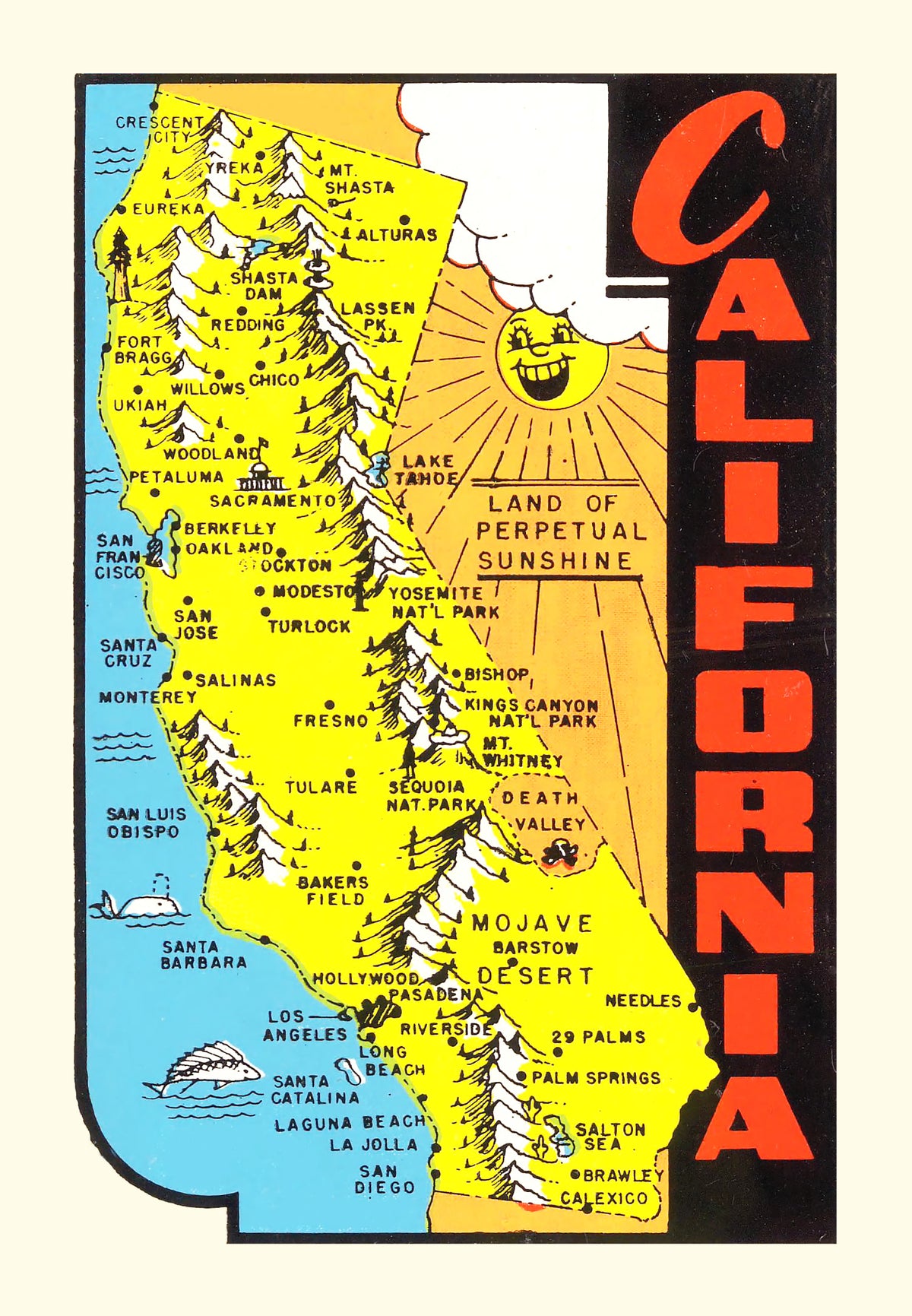 Preview of Vintage Map of California 1950