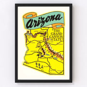 Arizona Vintage Map 1950