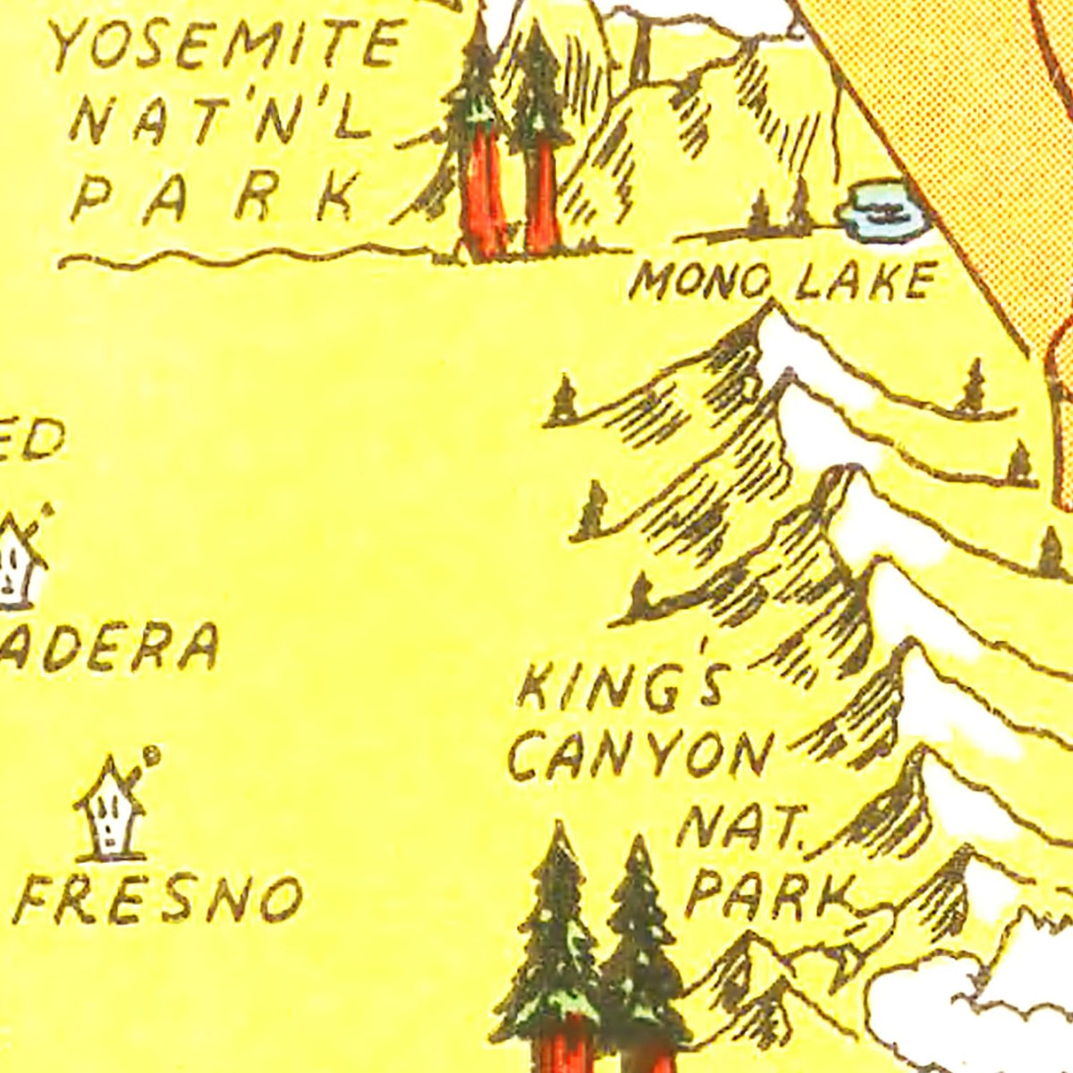 Restored historic details from the 1948 state map of County, California