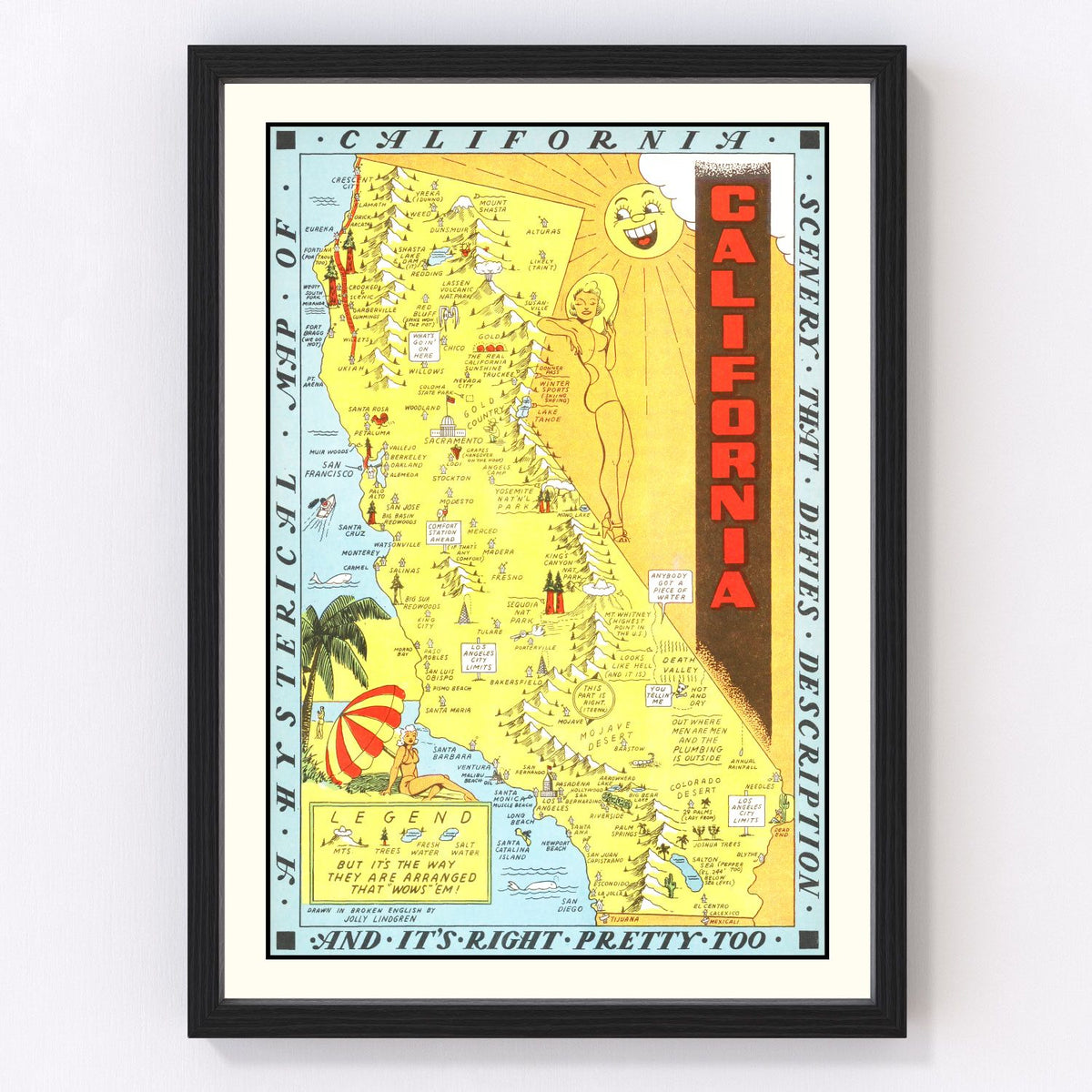California Vintage Map 1948