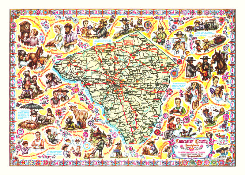 Size comparison using Vintage Map of Lancaster County, Pennsylvania 1955