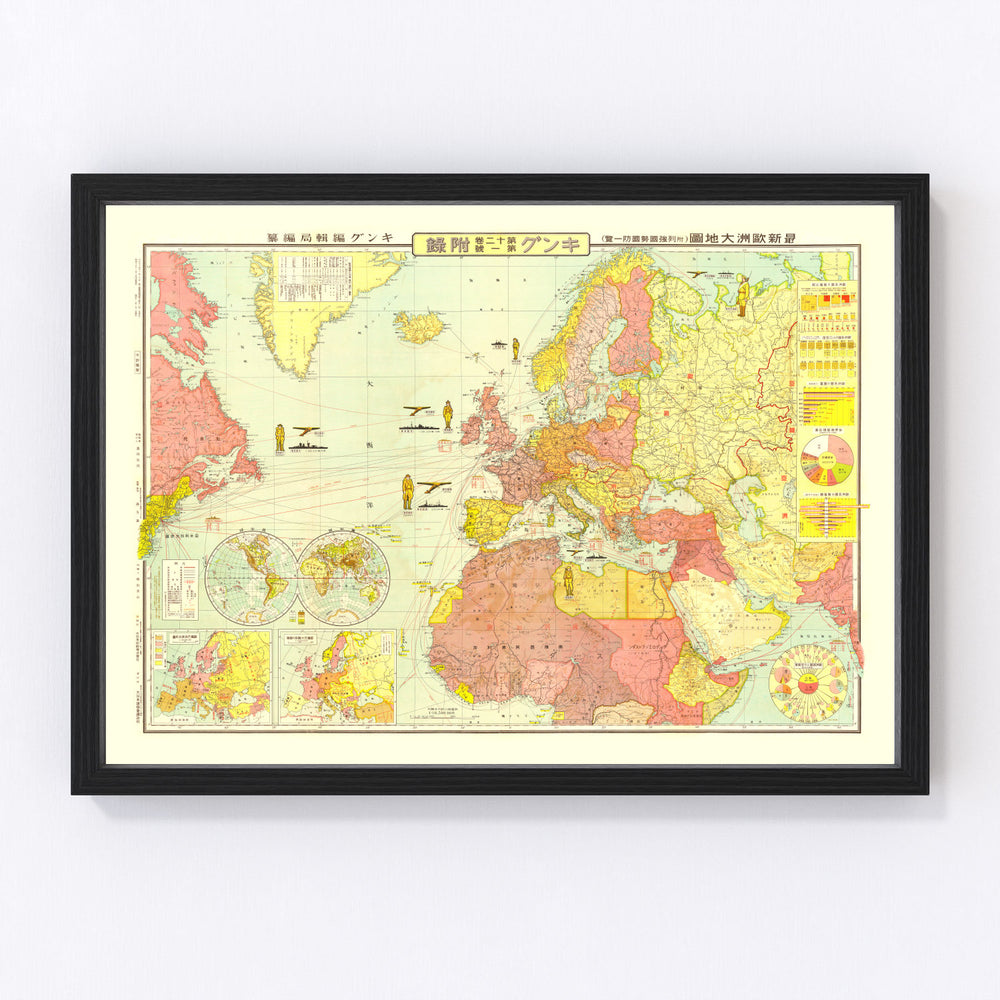 Asia Vintage Map 1935