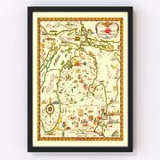 Michigan Vintage Map 1940