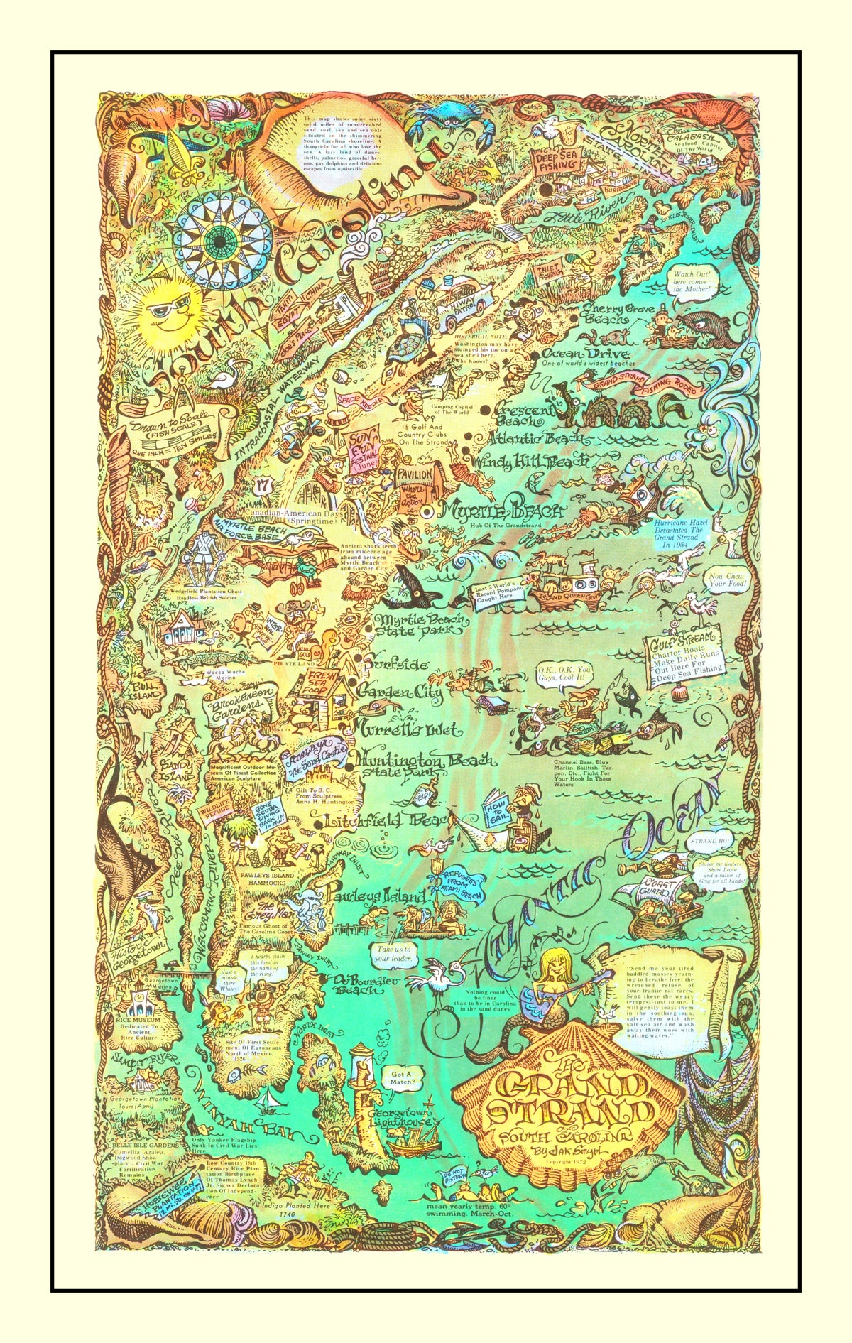 Preview of Vintage Map of The Grand Strand of South Carolina, 1972