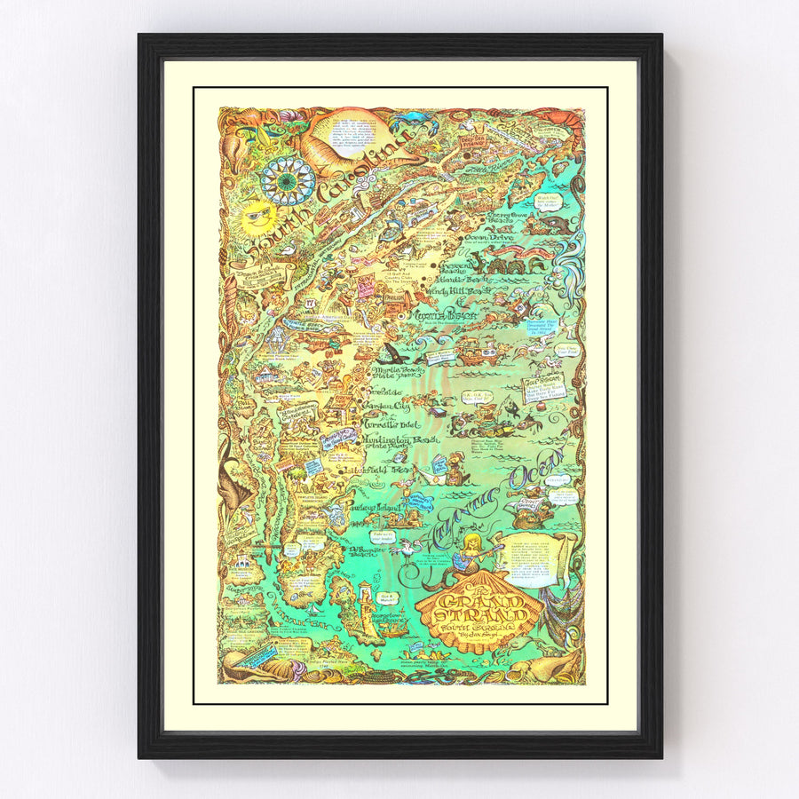 The Grand Strand of South Carolina Vintage Map 1972